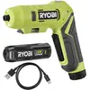 Image de Perceuse-visseuse Ryobi RSDP4-120G avec poignée réglable, batterie 4 V, 2,0 Ah