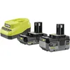 Image de Ryobi - Chargeur Rapide De 18 V, 2,0 A, Batterie De Lithium + 4,0 Ah + Batterie 2,0 Ah One+ - Rc18120a-242x - Indicateur 4 Led, Cellules Anti-chocs, Protection Contre La Surchauffe, 100% Compatible Av