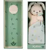 Image de KALOO - Carré en tissu doux - Peluche lapin orange - Peluche bébé - Carré 18 x 18 cm orange Matériau respectueux de l'environnement - Coffret cadeau- Dès la naissance, K972001 Vert aquatique