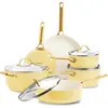 Image de GreenPan Padova Reserve, lot de 6 casseroles et poêles, jaune, lavable au lave-vaisselle
