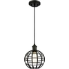 Image de Suspension Boule Cage noir mat avec 1 source lumineuse