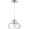 Image de Suspension chrome / verre transparent Maxi avec 1 source lumineuse