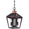 Image de Suspension Valery noir cuivre avec 2 sources lumineuses