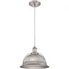 Image de Suspension Retro Nickel Et Verre Clair 1 Ampoule