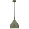 Image de Suspension en forme de goutte gris mat et argenté avec 1 source lumineuse