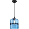 Image de Suspension à une flamme Soren noir / verre saphir