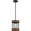 Image de Suspension Langston Noir / Bois de grange pour 1 ampoule