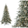 Image de Evergreen sapin de Noël artificiel épicéa Frost blanc 180 cm avec guirlande lumineuse