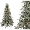 Image de Evergreen sapin de Noël artificiel épicéa Frost vert 210 cm avec guirlande lumineuse