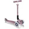 Image de Trotinette 3 roues GLOBBER Junior Foldable Rose/Berry avec guidon réglable, roues LED multicouleur sans piles (dynamo) - Neuf