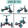 Image de GLOBBER EXPLORER TRIKE 4in1 - Poussette, tricycle et vélo d'exercice, 10/8,5 pouces, siège TPR, hauteur réglable, turquoise