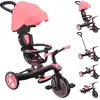 Image de GLOBBER EXPLORER TRIKE 4in1 - Poussette, tricycle et vélo d'exercice, 10/8,5 pouces, siège TPR, hauteur réglable, rose corail