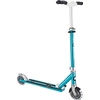 Image de Trottinette Globber Flow pour enfants, bleue/chrome, pliable, roues lumineuses, à partir de 5 ans.