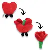 Image de Peluche 2-en-1 "Coeur-Fleur" rouge   Rose transformable
