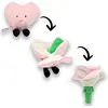 Image de Peluche 2-en-1 "Coeur-Fleur" rose   Peluche transformable