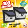 Image de Lot De 2 - Projecteur À Énergie Solaire Et Détecteur De Mouvement - 24 Led