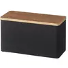 Image de Yamazaki 4807, Boîte de rangement, Noir, Bois, Rectangulaire, Polywood, Acier, Unicolore, Intérieur