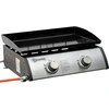 Image de Barbecue A Gaz 2 Bruleurs Plaque Antiadhesive Acier Inoxydable Argent 48,5 X 48 X 21 Cm