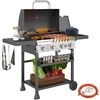 Image de Barbecue A Gaz 4 Bruleurs Principaux 1 Bruleur Lateral 135x55x103 Cm Noir