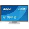 Image de Ecran IIYAMA 24 Blanc IPS Tactile DeepContrast PCAP+10points verre bord à bord 1920x1080 5ms 420cd/m² 120Hz DP HDMI HPs 2xUSB paysage T2452MSC-W2AG - Neuf