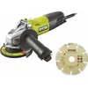 Image de Meuleuse d'angle RYOBI 800W 125mm - 1 lame diamantée RAG800-125SD1