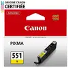 Image de Cartouche d'encre pigment Canon CLI-551Y Jaune, originale, 7 ml, rendement standard jusqu'à 347 pages A4 ISO/IEC 24711, ChromaLife100+ - Neuf