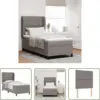 Image de Vidaxl Tête De Lit Réglable - Lit À Ressorts Avec Matelas Taupe 90 X 190 Cm Tissu