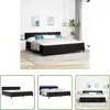 Image de Vidaxl Lits Avec Led Rgb - Lit À Ressort Led Avec Matelas Noir 200 X 200 Cm Velours