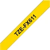Image de Brother TZE-FX611 ruban de création d'étiquettes Noir sur jaune