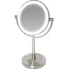 Image de HoMedics MIR-8150-EU Miroir de maquillage sur pied rond en acier inoxydable