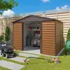 Image de Yardmaster - Abri De Jardin Métal Aspect Bois 6,44 M² + Kit D'Ancrage