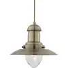Image de Searchlight - Fisherman - Luminaire Suspendu À 1 Ampoule Dôme En Laiton Antique, Verre Clair Moyen, E27