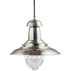 Image de Searchlight - Fisherman - Luminaire Suspendu À 1 Ampoule Dôme Argent Satiné, Verre Clair Moyen, E27
