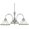 Image de American Diner - Plafonnier à 3 flammes, argent satiné, verre acidé