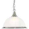 Image de Searchlight - Suspension American Diner Métal Argent Satiné, Verre Depoli E27 Max 60w Diam 34 X Haut 120cm