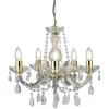 Image de Searchlight - Marie Therese - Lustre En Cristal À 5 Ampoules Au Fini Laiton Poli, E14