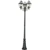 Image de New Orleans Lampadaire Exterieure Ip44 Cli 3lt Metal Noir Dore, Verre Transparent E27 60w Haut 227cm Diam 55cm