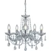 Image de Searchlight - Lustre Marie Therese 5l Métal Chrome Avec Pampille Cristal E14 5x60w Max Diamètre 48cm