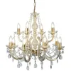 Image de Searchlight - Marie Therese - Lustre En Cristal À 12 Ampoules Au Fini Laiton Poli, E14