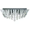 Image de Searchlight - Hanna - Semi-plafonnier Carré À 6 Ampoules Au Chrome, Verre Cristal, G9