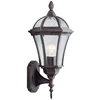 Image de Capri Applique rustique verticale brune avec abat-jour en verre clair IP44