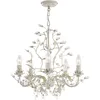 Image de Searchlight - Lustre Floral Almandite - 5l 5 Branches Métal Crème Doré Avec Feuille Et Cristal E14 5x60w Max Diamètre 50cm