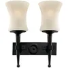 Image de Searchlight - Applique Murale Cartwheel 2lt - Métal Noir Et Verre Sablé