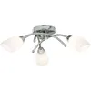 Image de Searchlight - Opera - Plafonnier Affleurant À 3 Ampoules À Bras Multiples Chrome Et Verre Opale, G9