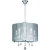 Image de Searchlight - Venetian - Plafonnier À 5 Ampoules À Bras Multiples, Chrome, Cristaux Avec Abat-jour, E14