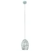 Image de Searchlight - Crackle - Suspension À 1 Ampoule Au Fini Chrome, Blanc Avec Abat-jour En Verre Mosaïque, E27