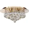 Image de Hanna Plafonnier doré à 4 flammes Lumière ronde Boules de cristal claires