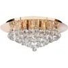 Image de Plafonnier Hanna 6l Métal Doré Et Cristal Clair G9 6x33w Max Diamètre 45cm