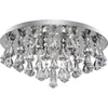 Image de Searchlight - Plafonnier Hanna 6l Métal Chrome Et Cristal Clair Pyramide G9 6x33w Max Diamètre 45cm