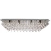 Image de Hanna 8Lampe rectangulaire à ras du plafond en chrome, boules de cristal
